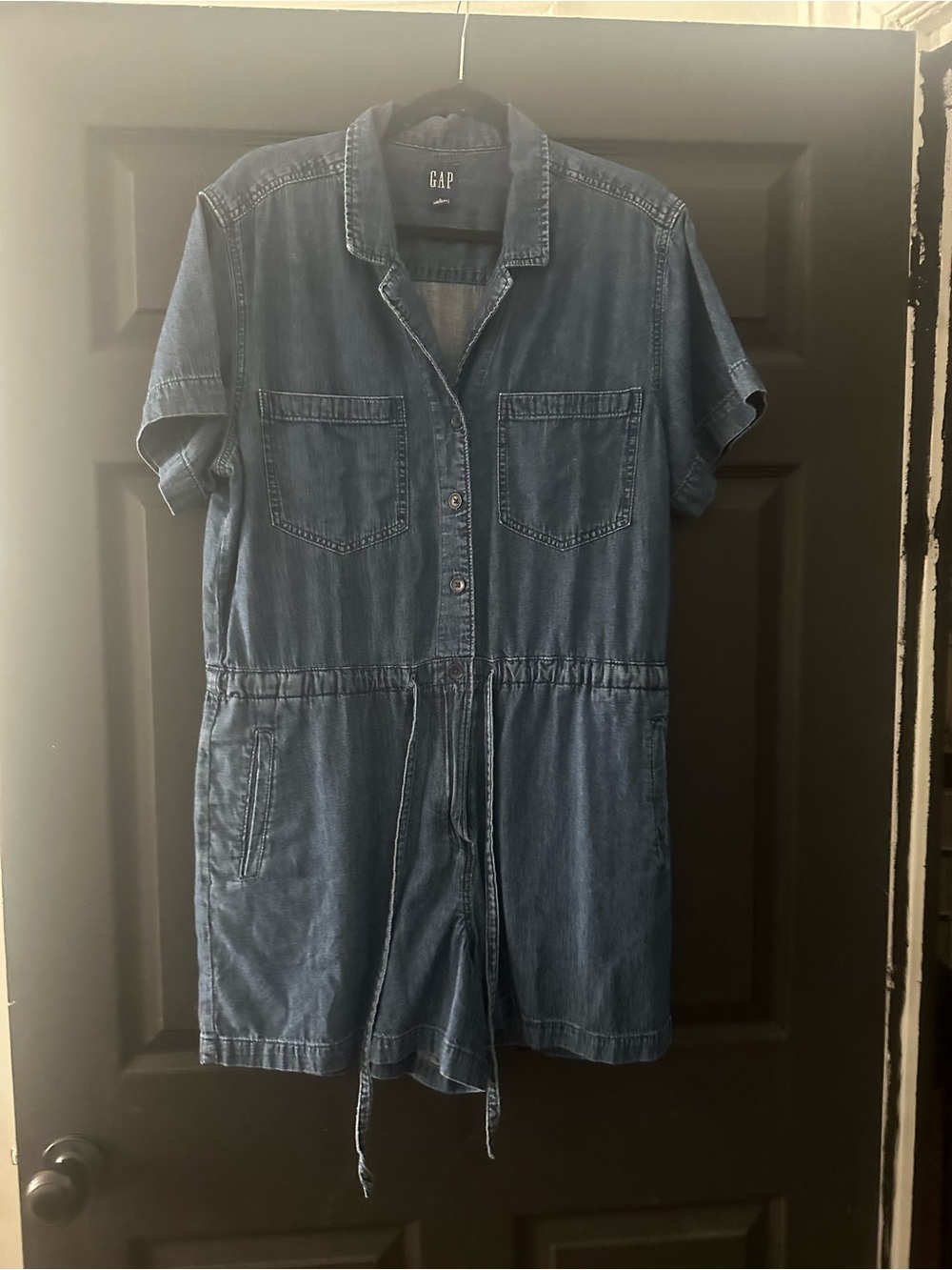 GAP Indigo Denim Short Sleeve Romper